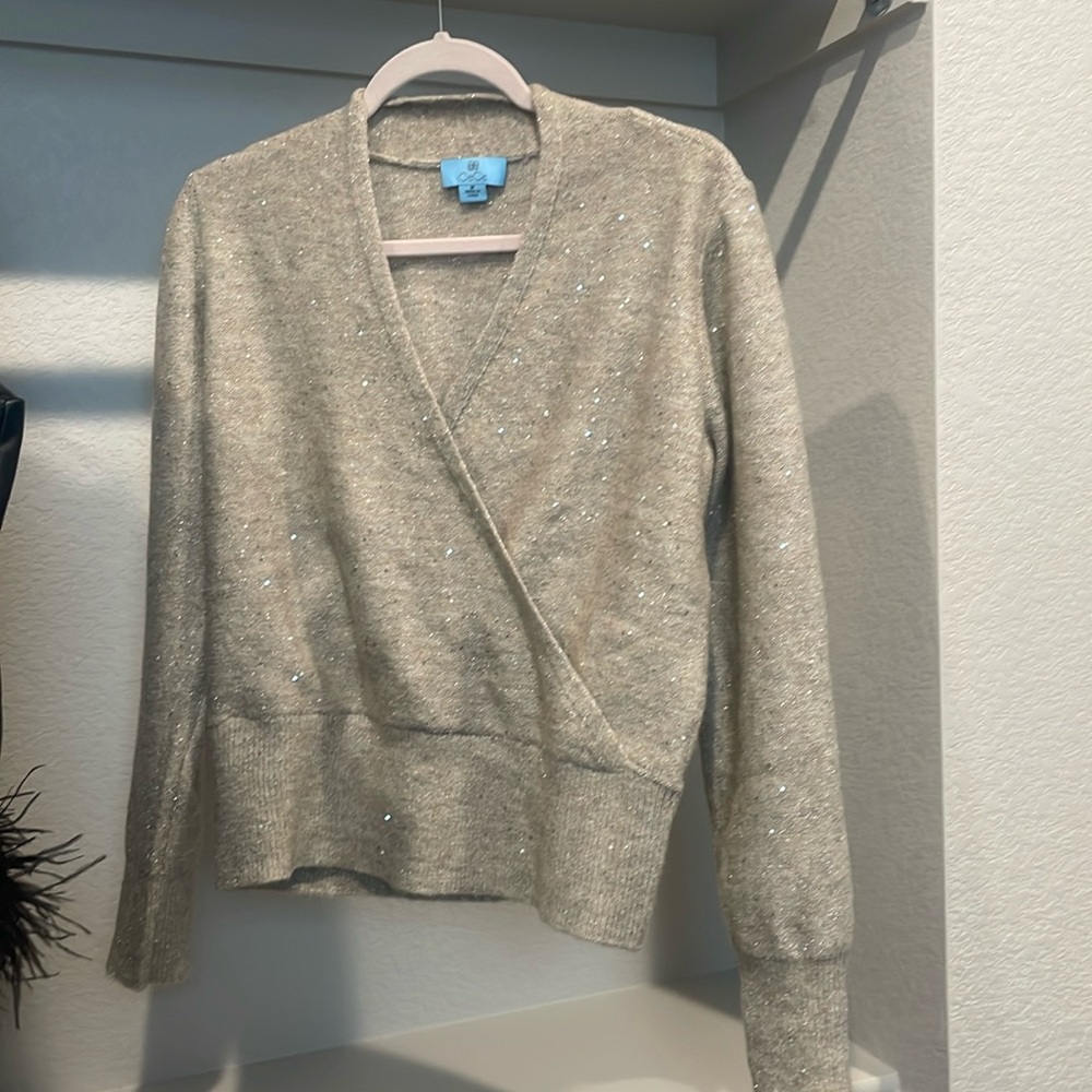 Sequin tan sweater